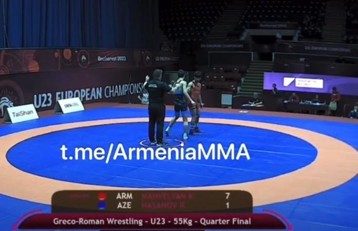 ՏԵՍԱՆՅՈՒԹ. Կարապետ Մանվելյանին պարտված ադրբեջանցին հրաժարվել է սեղմել նրա ձեռքը և հարվածել է հայ մրցակցին